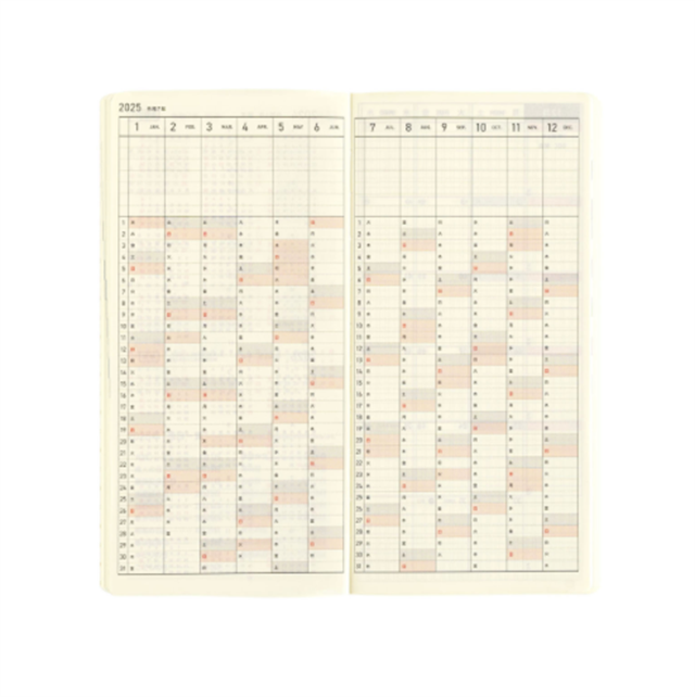 Hobonichi-Hobonichi Techo Weeks Mega B6 Deri Kapak Slim Colors: Rich Purple-Çizgili-12-milagron.live