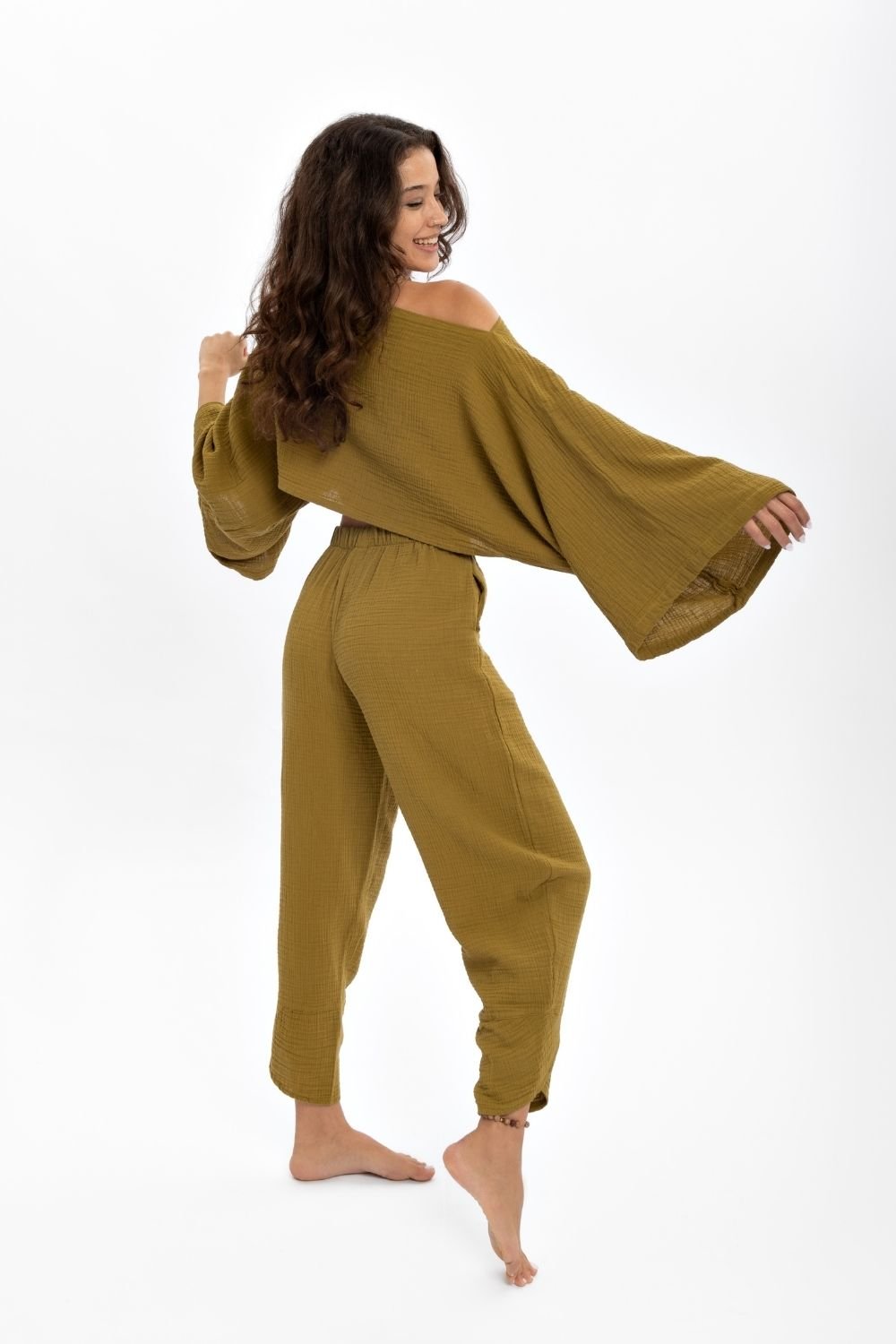 Husufi-Yeşil Crop Bluz-Top-2-milagron.live