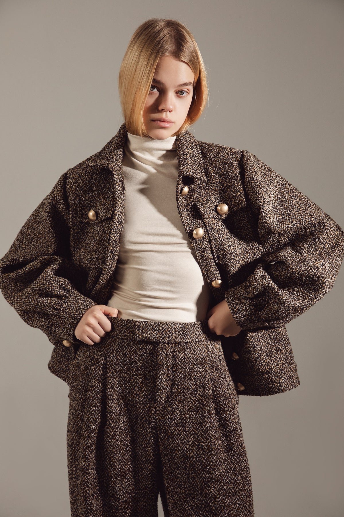 Deep Brown Wool-Blend Quiet Luxury Suit