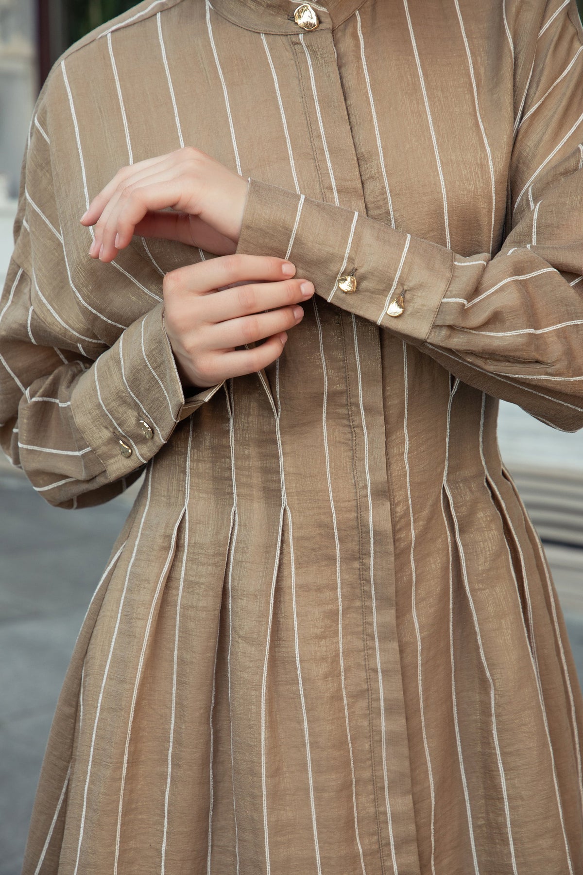 Senna Beige Shirt Dress