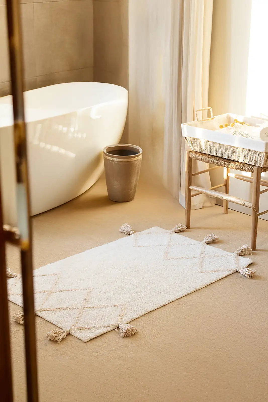 İRYA-Agnes Banyo Paspası Krem 70X110 Cm-Paspas-2-milagron.live
