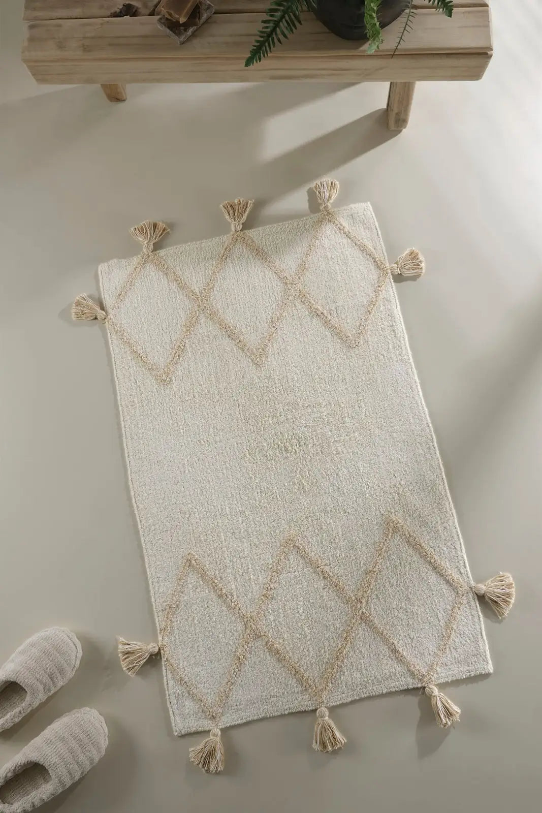 İRYA-Agnes Banyo Paspası Krem 70X110 Cm-Paspas-5-milagron.live
