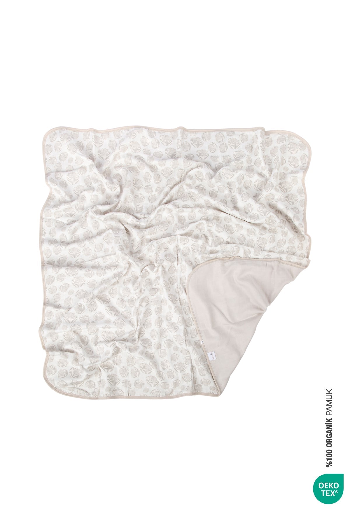 İRYA-Bebemarin Seashell Müslin Battaniye 120X120 Beyaz-Battaniye-6-milagron.live