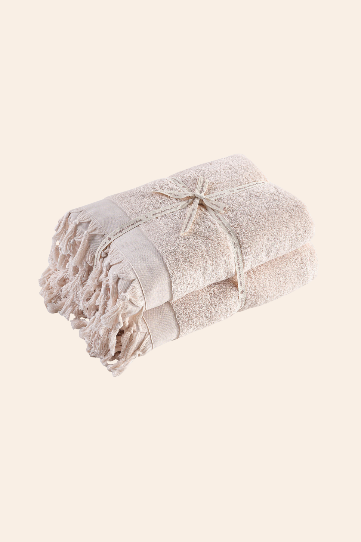 İRYA-Bodrum Banyo Havlusu Seti, Açık Bej - 2'li, 80x150 Cm-Havlu & Havlu Setleri-2-milagron.live