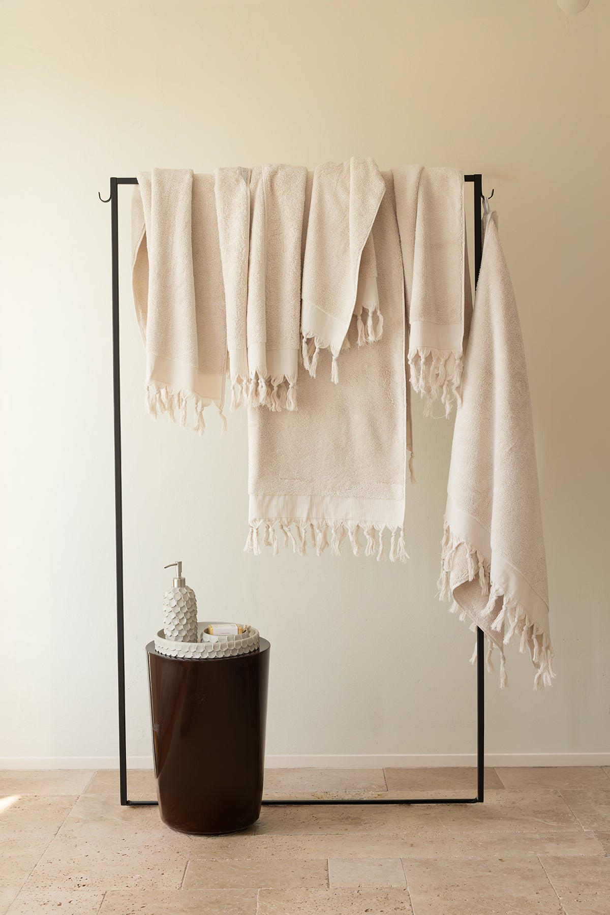 İRYA-Bodrum Banyo Havlusu Seti, Açık Bej - 2'li, 80x150 Cm-Havlu & Havlu Setleri-3-milagron.live