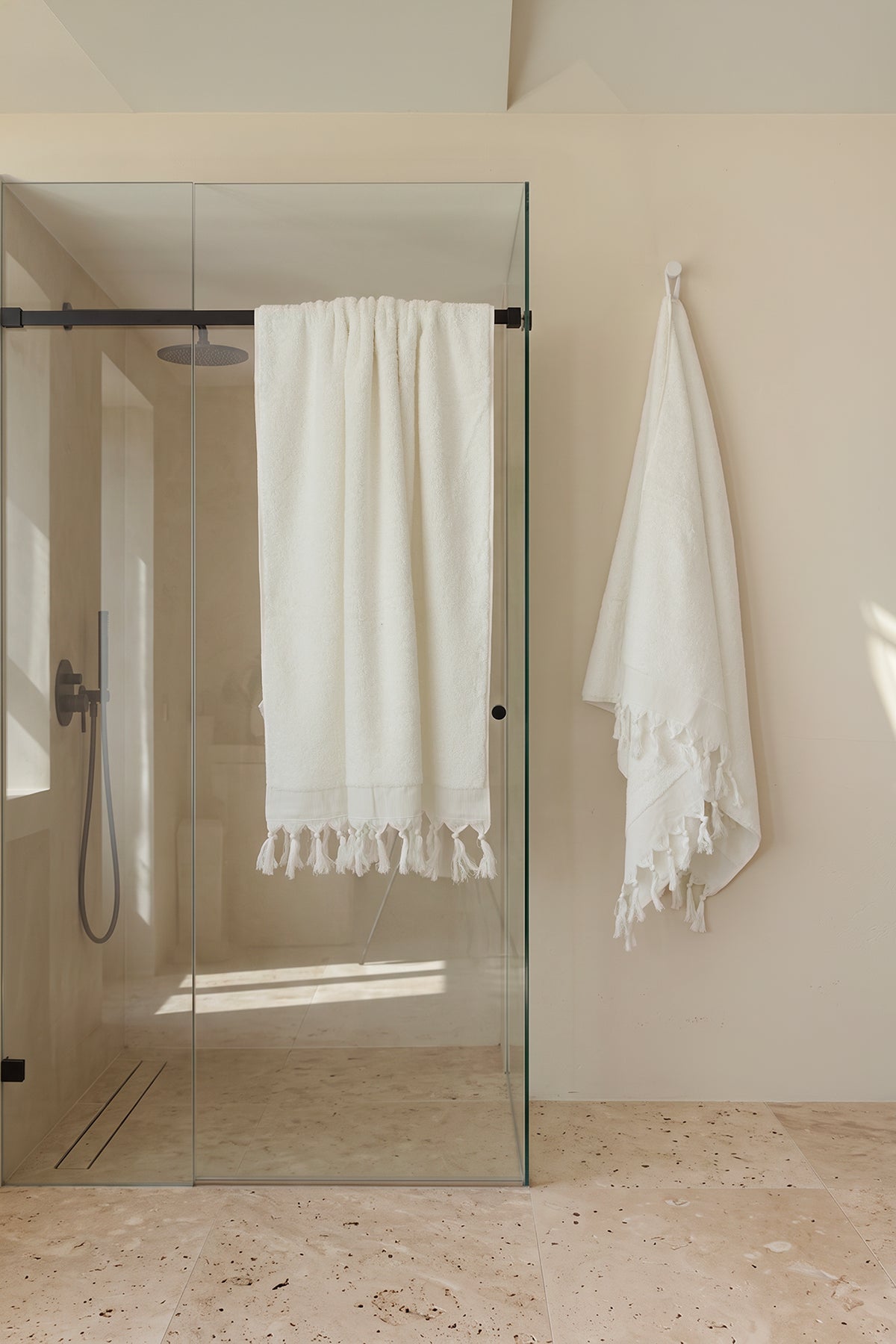 İRYA-Bodrum Banyo Havlusu Seti, Ekru - 2'li, 80x150 Cm-Havlu & Havlu Setleri-1-milagron.live