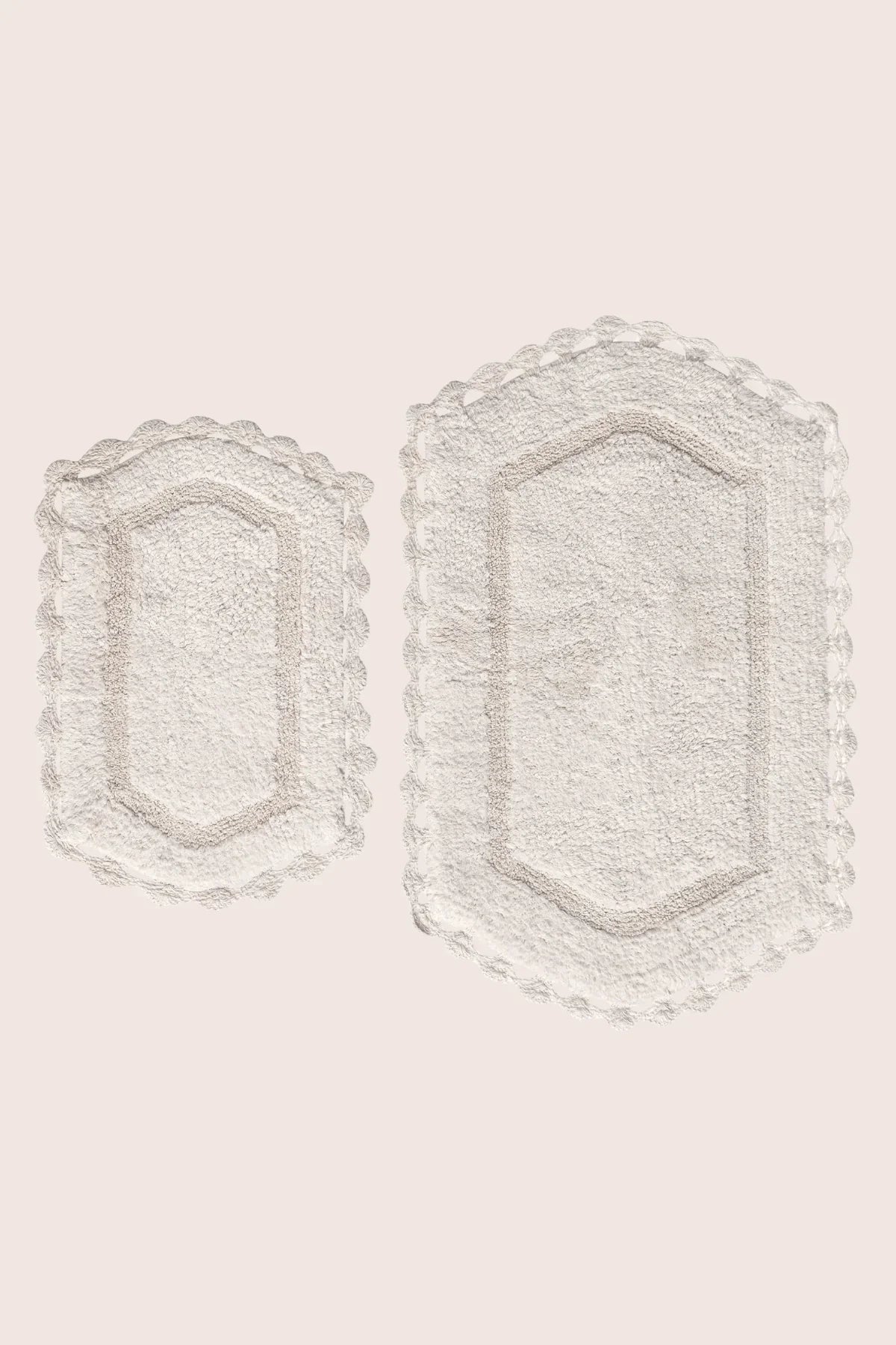 İRYA-Dale 2’Li Takım Banyo Paspası %100 Pamuk 40X60 + 60X90 Ekru-Paspas-4-milagron.live