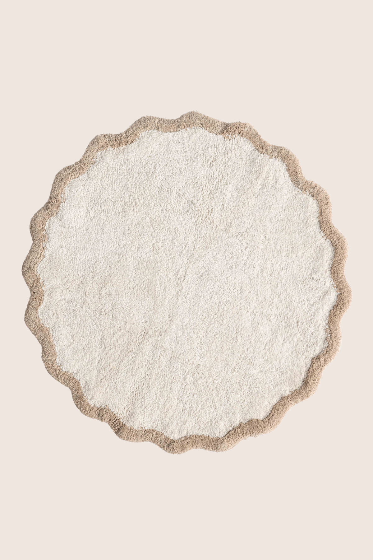 İRYA-Scallop Yuvarlak Banyo Paspası Bambu 90X90 Bej-Paspas-4-milagron.live