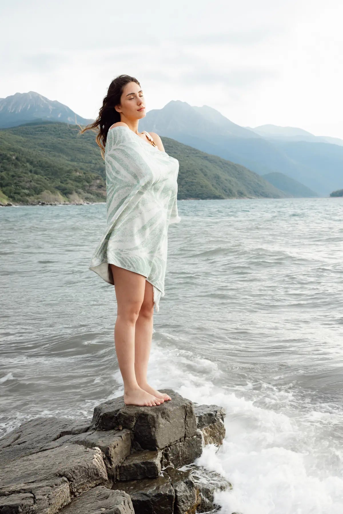 Verde %100 Pamuk Plaj Havlusu 80X170 Cm Serene Sky
