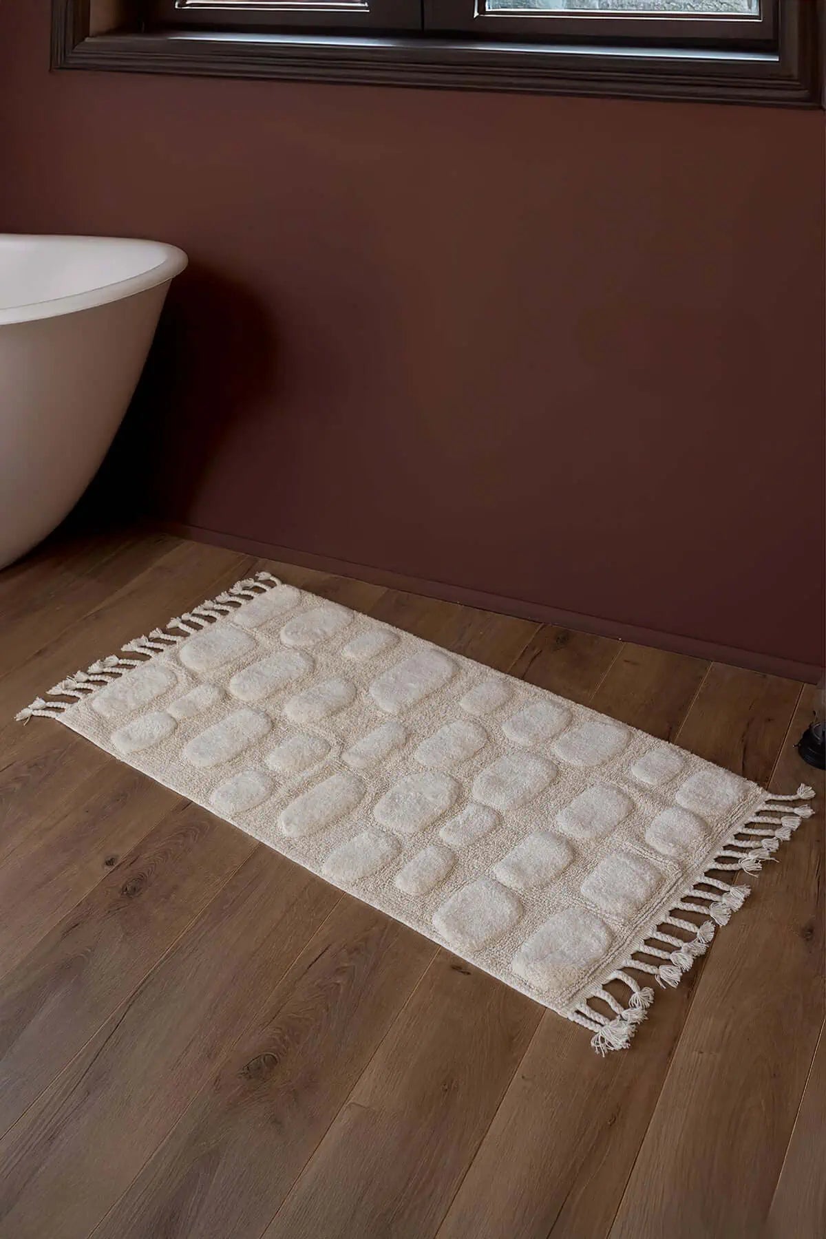İRYA-Wall Tekli Banyo Paspası %100 Pamuk 70X150 Cm Ekru-Paspas-1-milagron.live