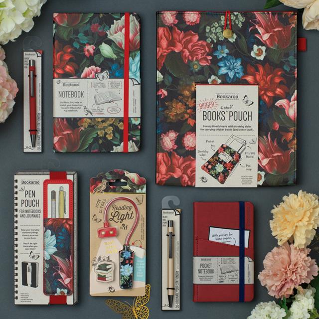 If-Bookaroo Pen Pouch Lastikli Kalemlik Dark Foral-Kitap Ayracı-2-milagron.live