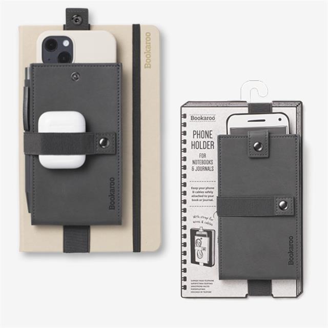 If-If Bookaroo Phone Holder Defter üstü Lastikli Telefon Tutucu Charcoal-Defter-1-milagron.live