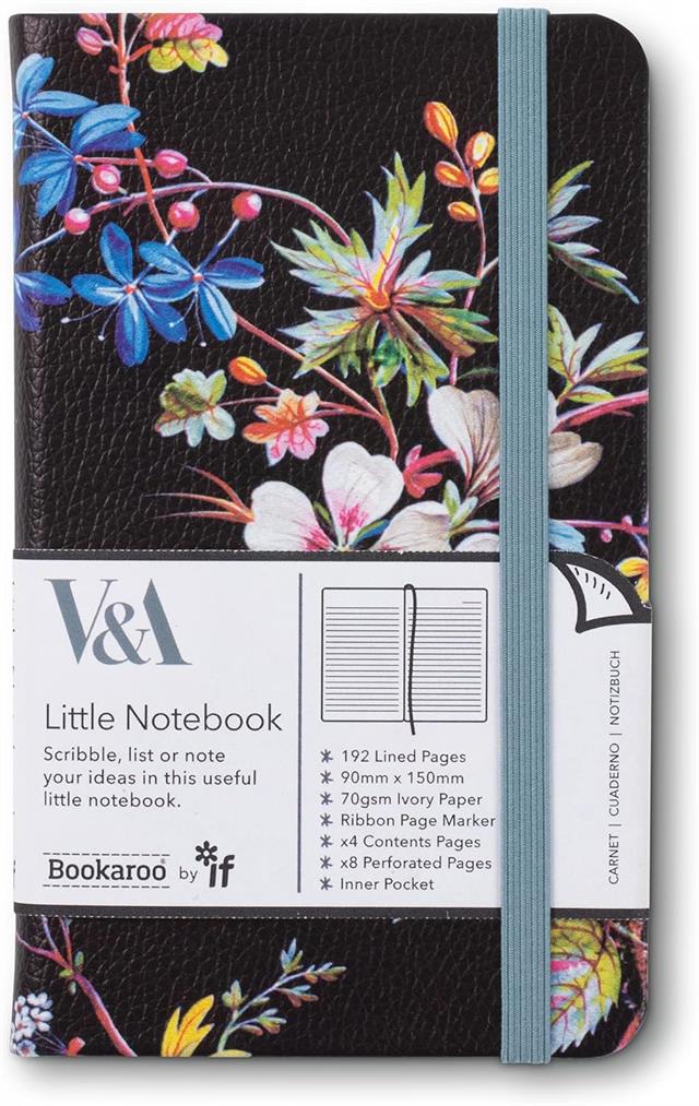 If-If Bookaroo Pocket (A6) Notebook Journal çizgili Defter Kilburn Black Floral-Defter-1-milagron.live