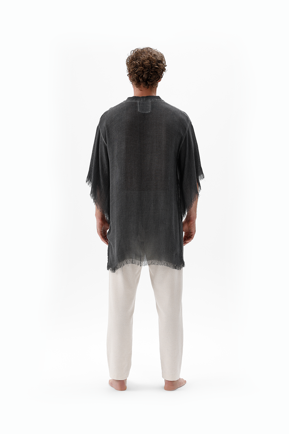 İkikız-Bambu Gri Kısa Kimono-Kimono-7-milagron.live