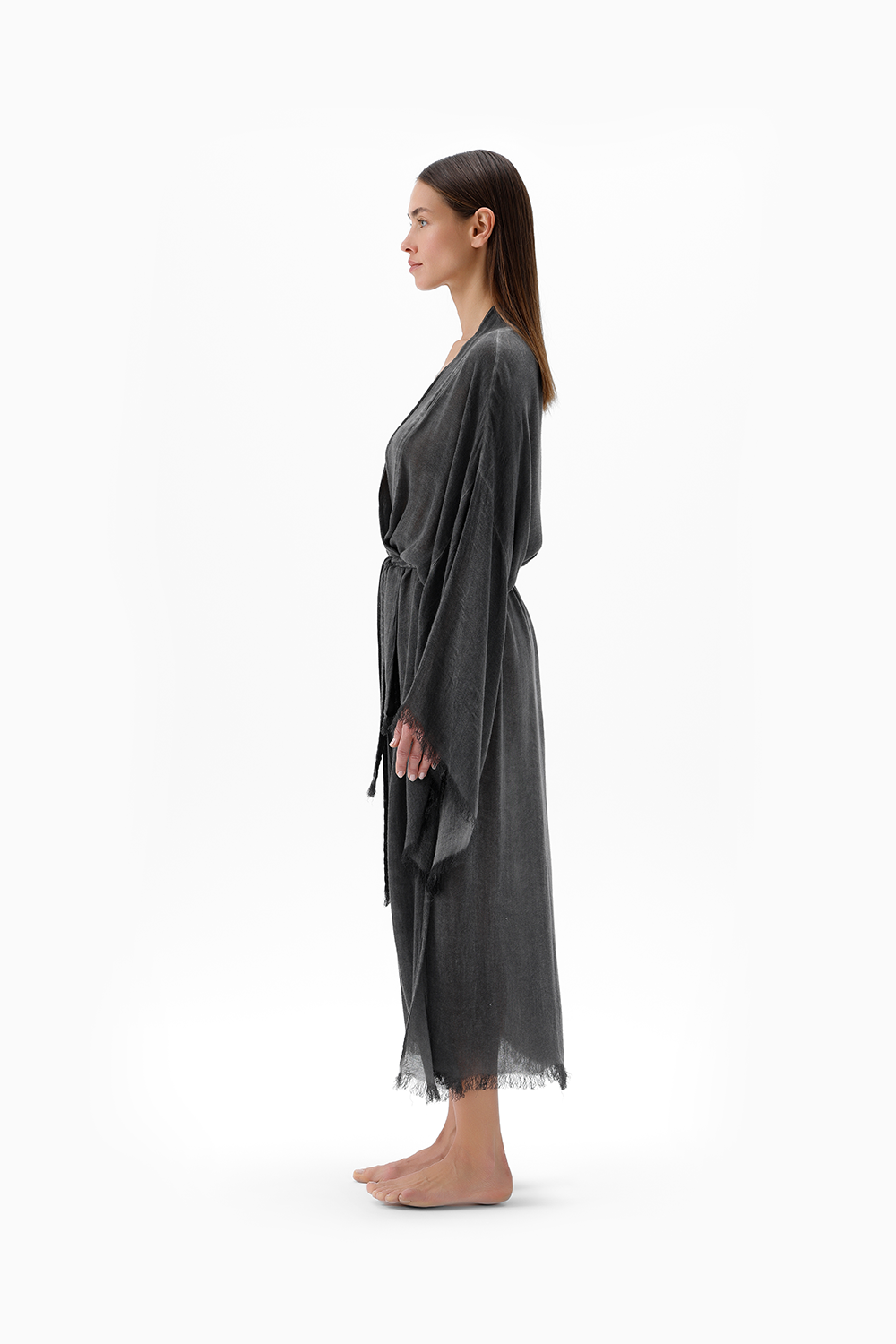 İkikız-Bambu Gri Uzun Kimono-Kimono-2-milagron.live
