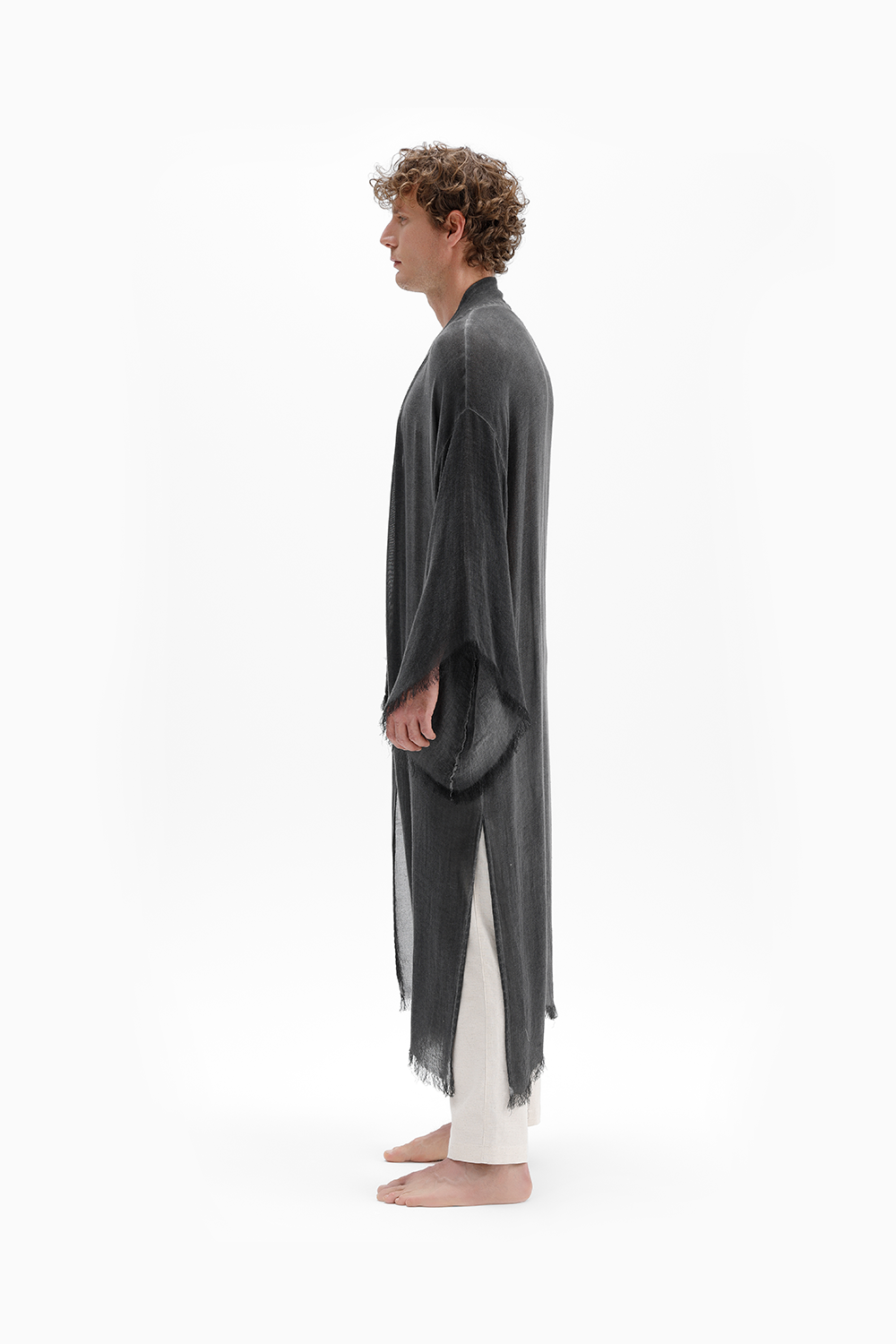 İkikız-Bambu Gri Uzun Kimono-Kimono-7-milagron.live