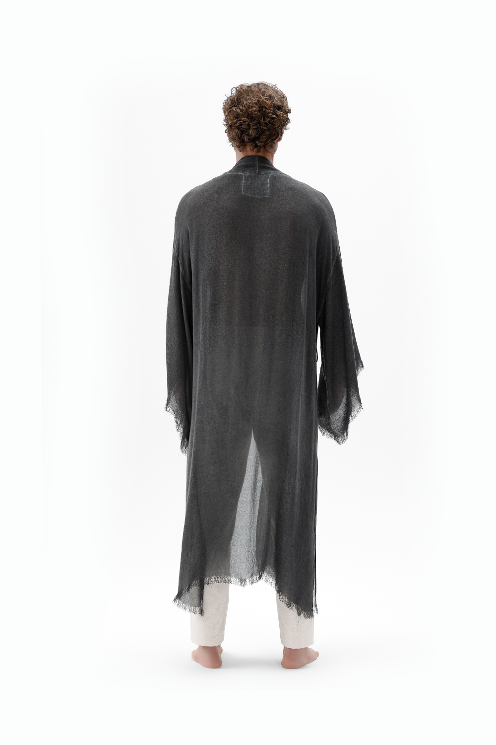 İkikız-Bambu Gri Uzun Kimono-Kimono-8-milagron.live