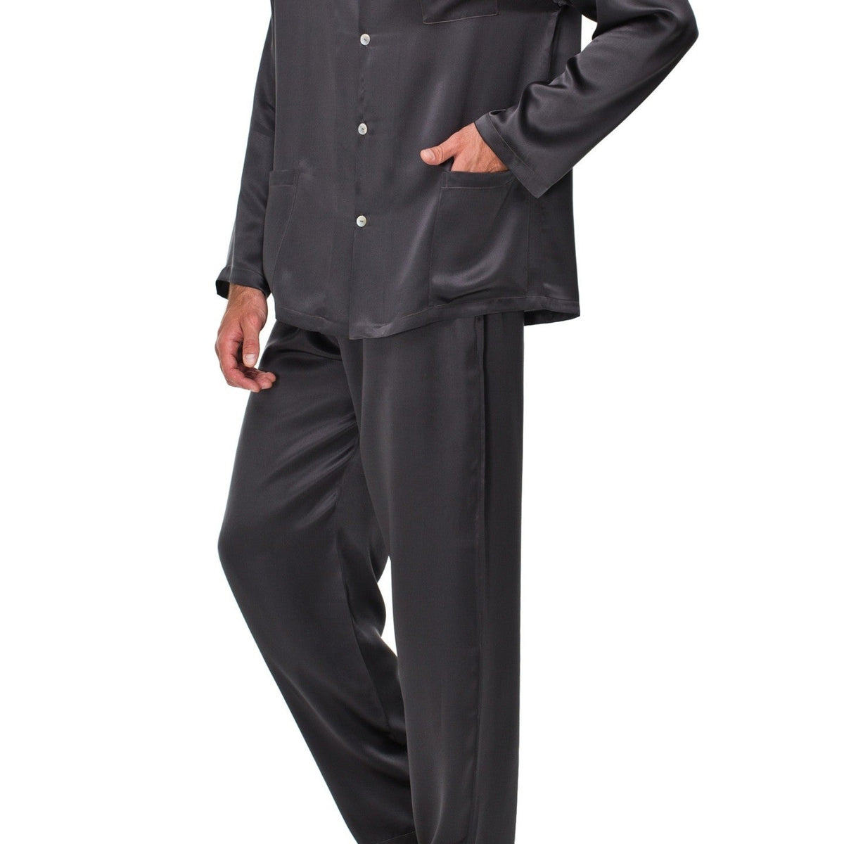 İpek Kıramer-King Silk Pyjama Dark Grey-Pijama Takımı-2-milagron.live