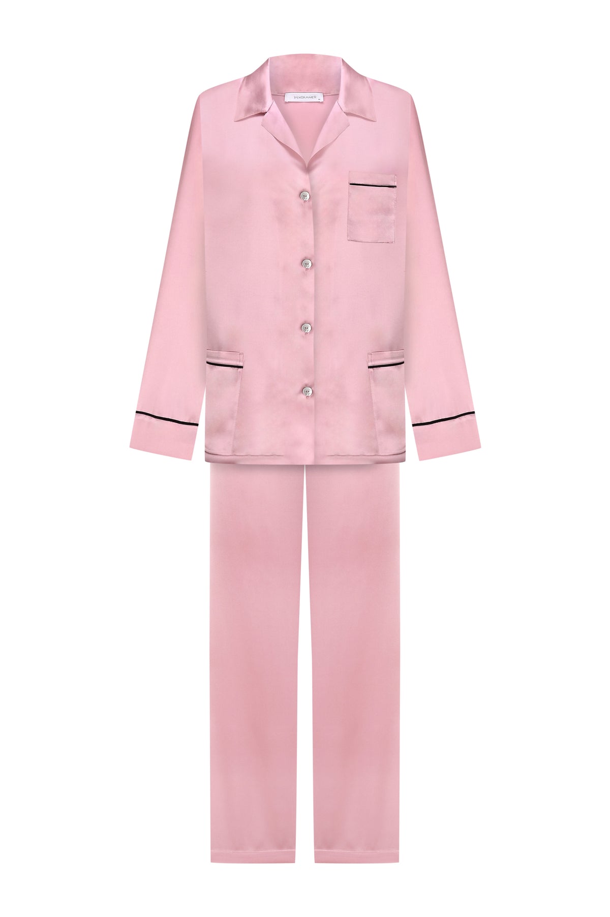 İpek Kıramer-Purple Silk Pyjamas-Pijama Takımı-2-milagron.live
