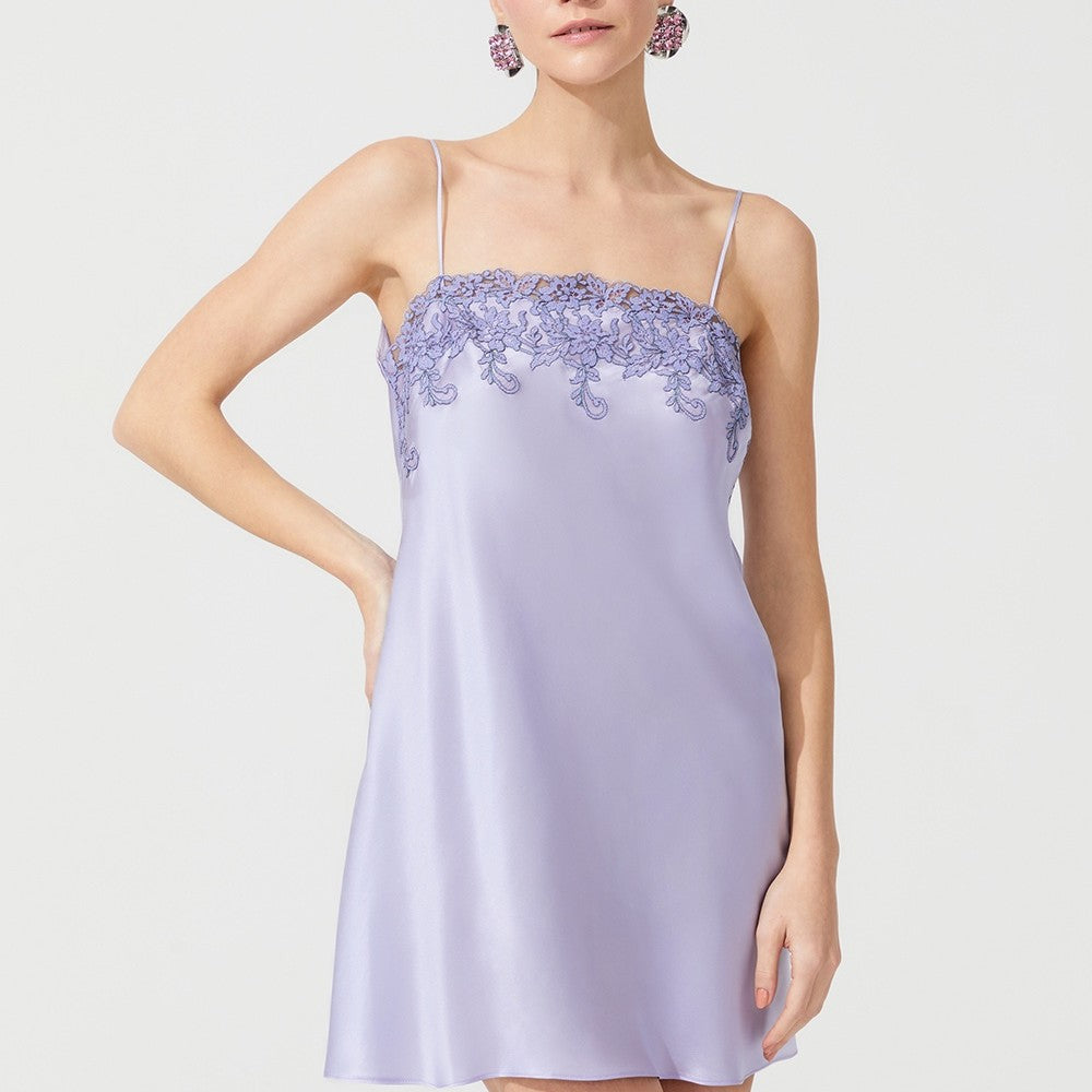 İpek Kıramer-Zen Silk Short Chemise Purple-Gecelik-1-milagron.live