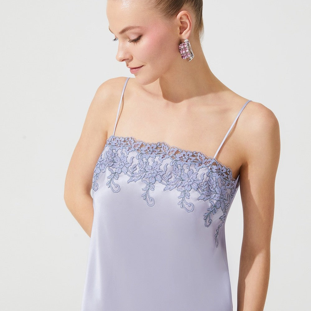 İpek Kıramer-Zen Silk Short Chemise Purple-Gecelik-2-milagron.live