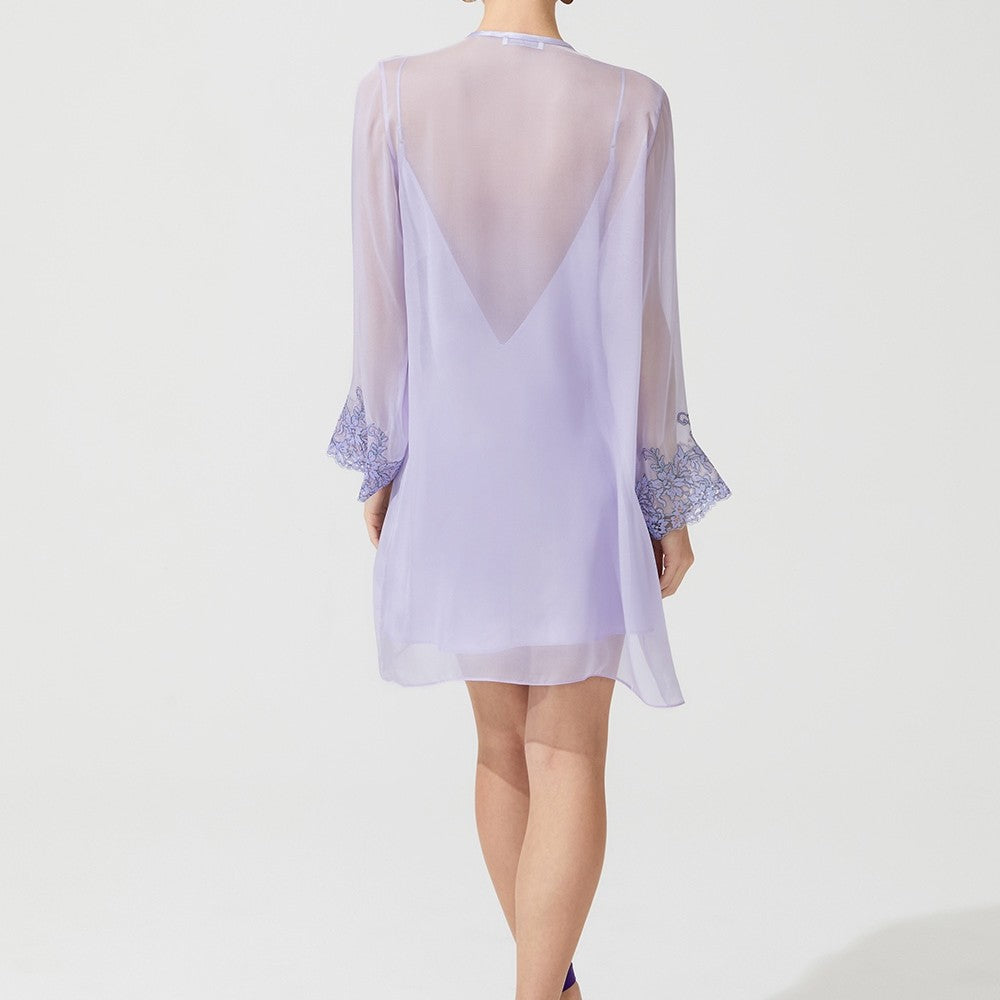 İpek Kıramer-Zen Silk Short Robe Purple-Sabahlık-4-milagron.live