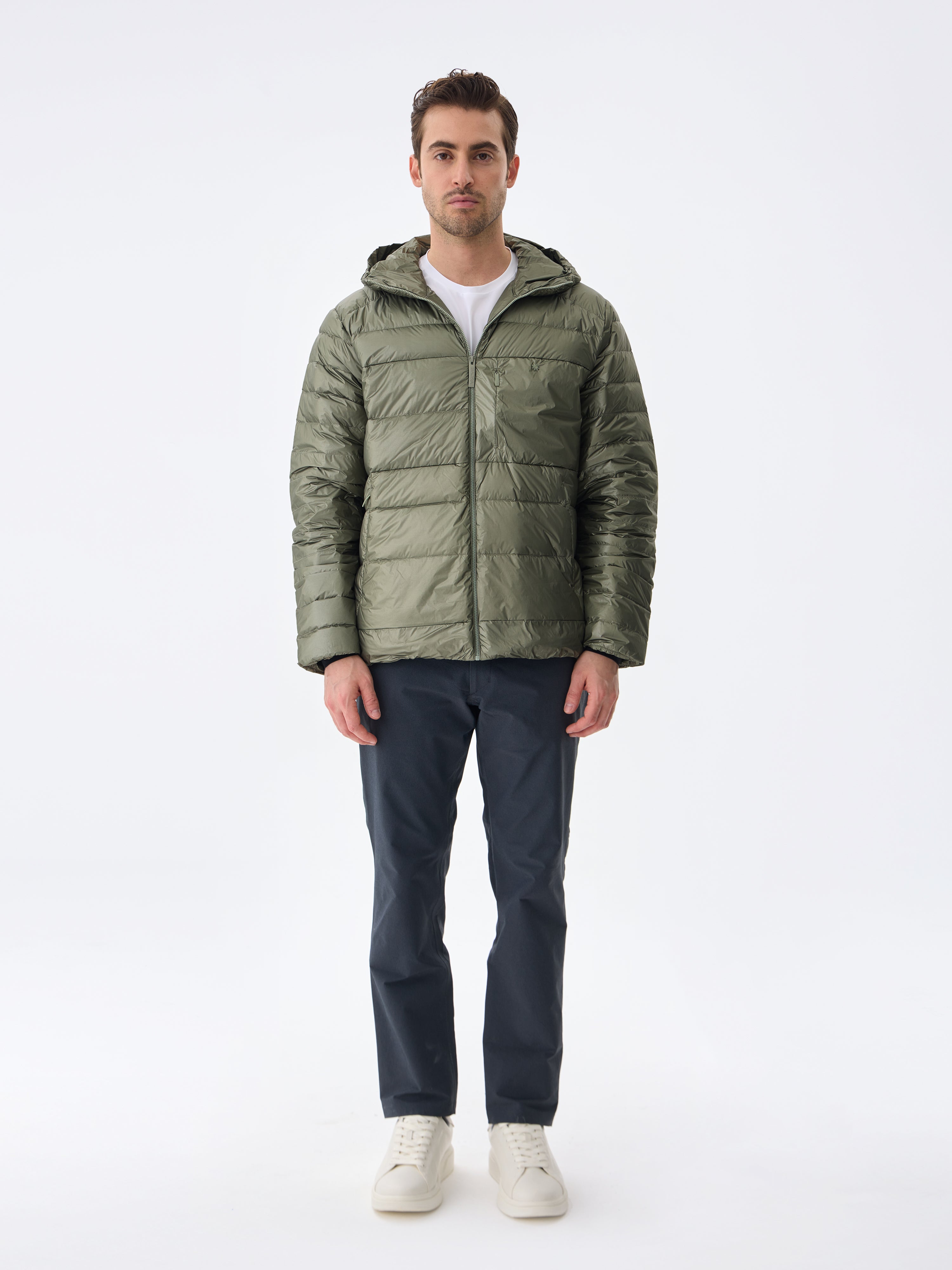 Hooded Bold Down Ceket