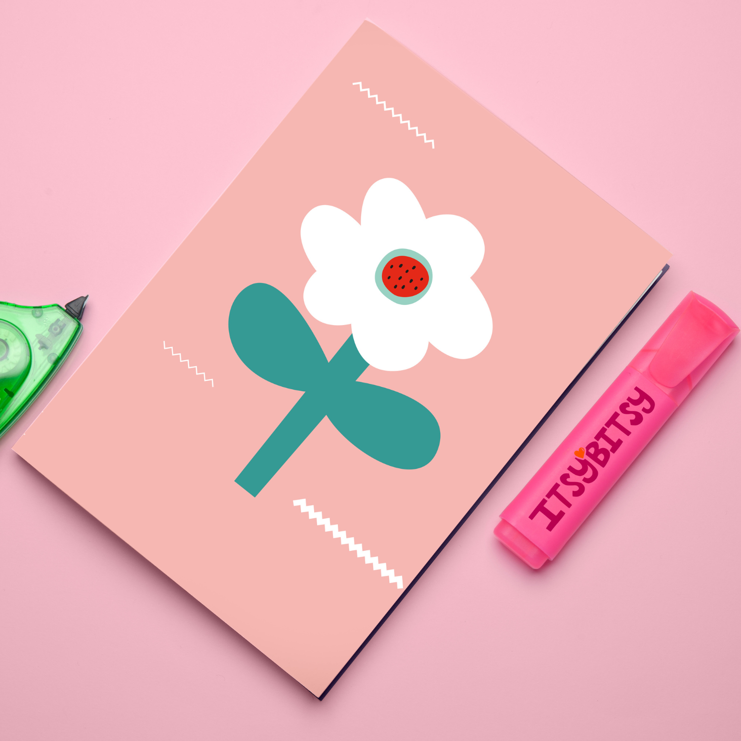 Big Flower Defter Ve Notluk Seti , Pembe