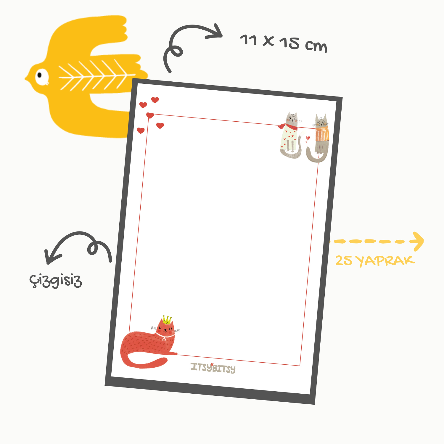Kitty Of Queens Defter Ve Notluk Seti , Pembe
