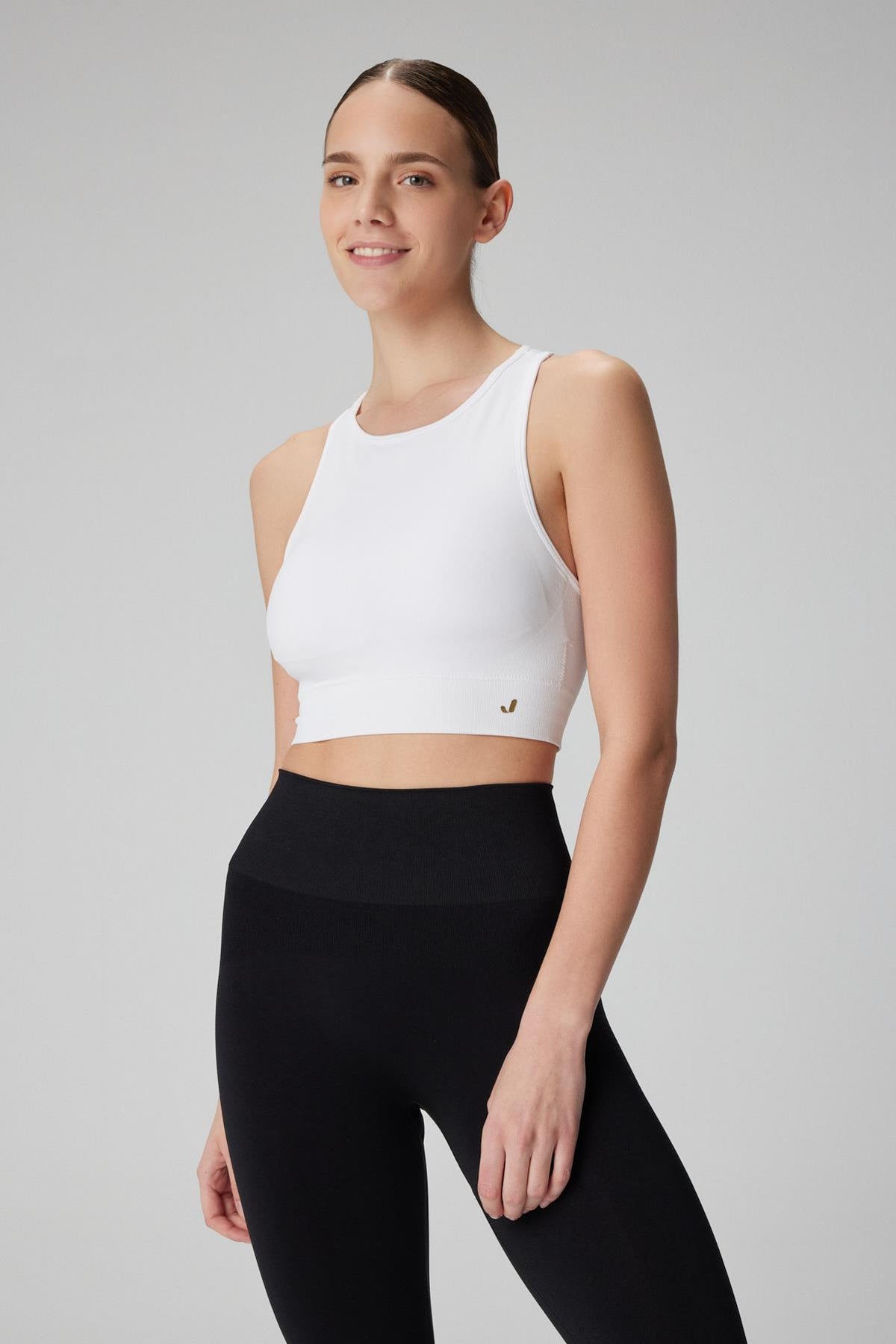 Jerf-Vella Racerback Konfor Sport Bra Beyaz-Spor Sütyeni-3-milagron.live
