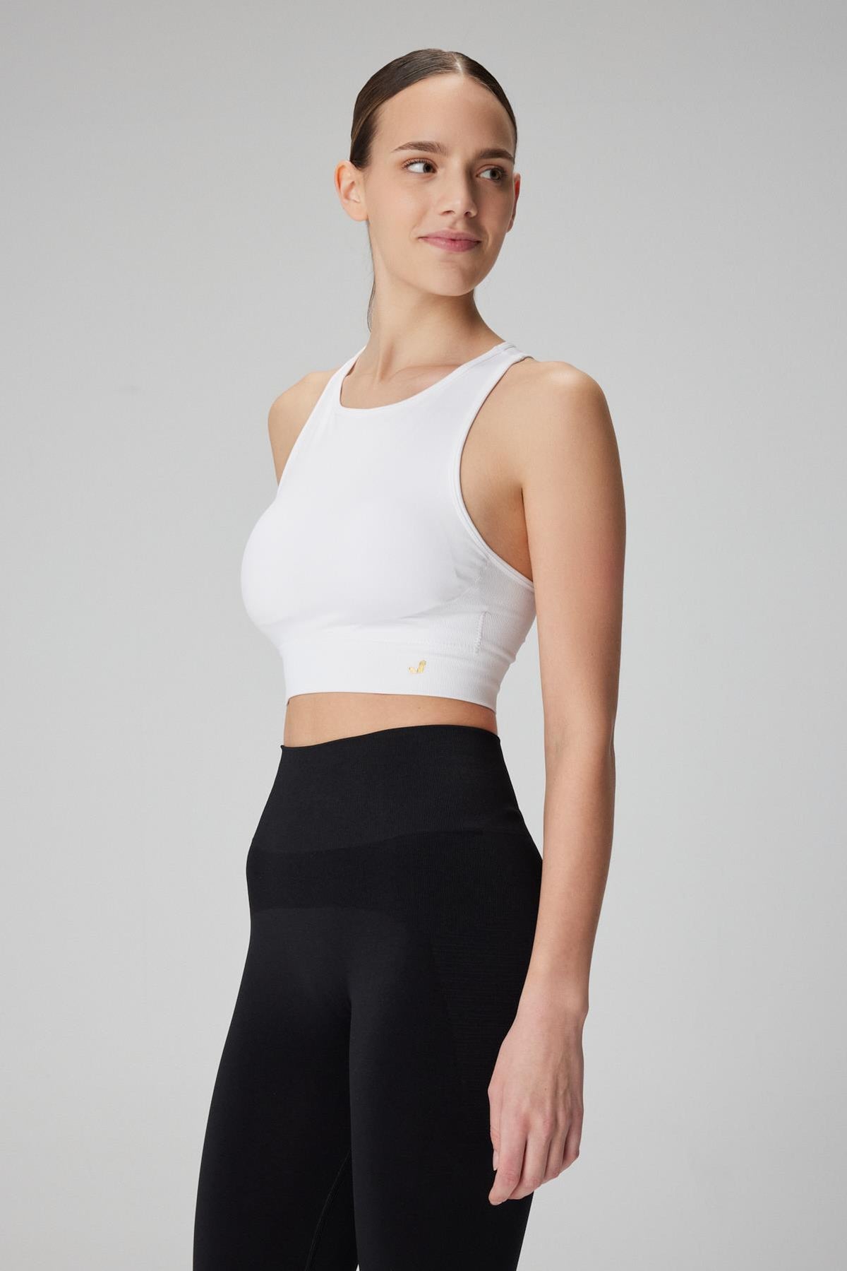 Jerf-Vella Racerback Konfor Sport Bra Beyaz-Spor Sütyeni-4-milagron.live