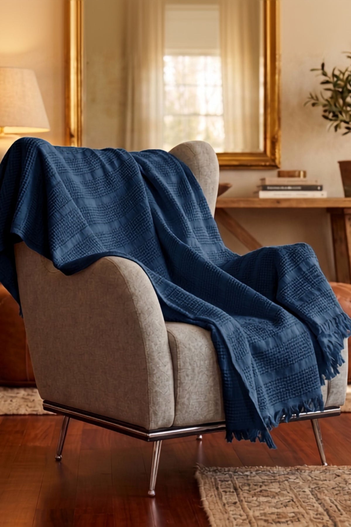 Mira Waffle Koltuk Şalı | TENCEL™ & Pamuk | 4 Renk | 130x170 cm