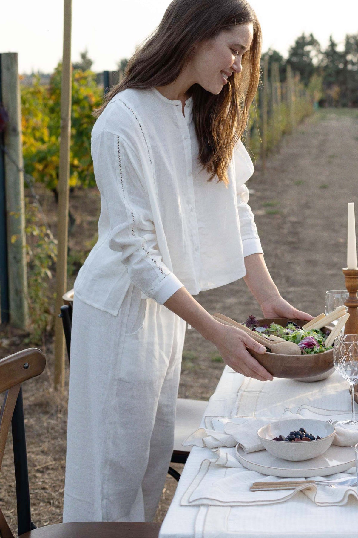 New Line Gömlek-Pantolon Takım | Lonse Linen