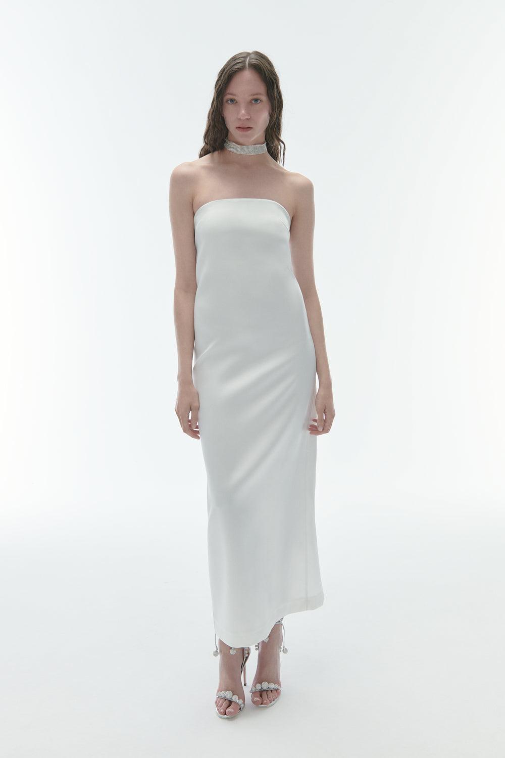 Karrla-Hazi Strapless Midi Dress-Elbise-1-milagron.live
