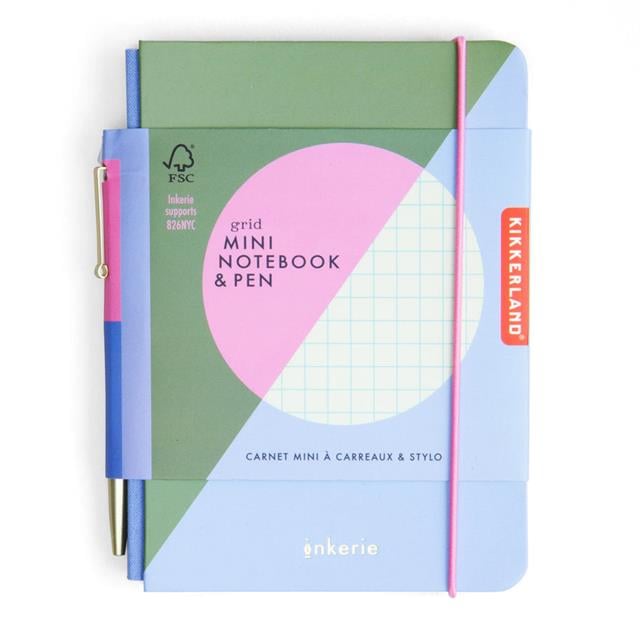 Kikkerland-Kareli Mini Defter ve Kalem Seti - A6-Mürekkep-1-milagron.live