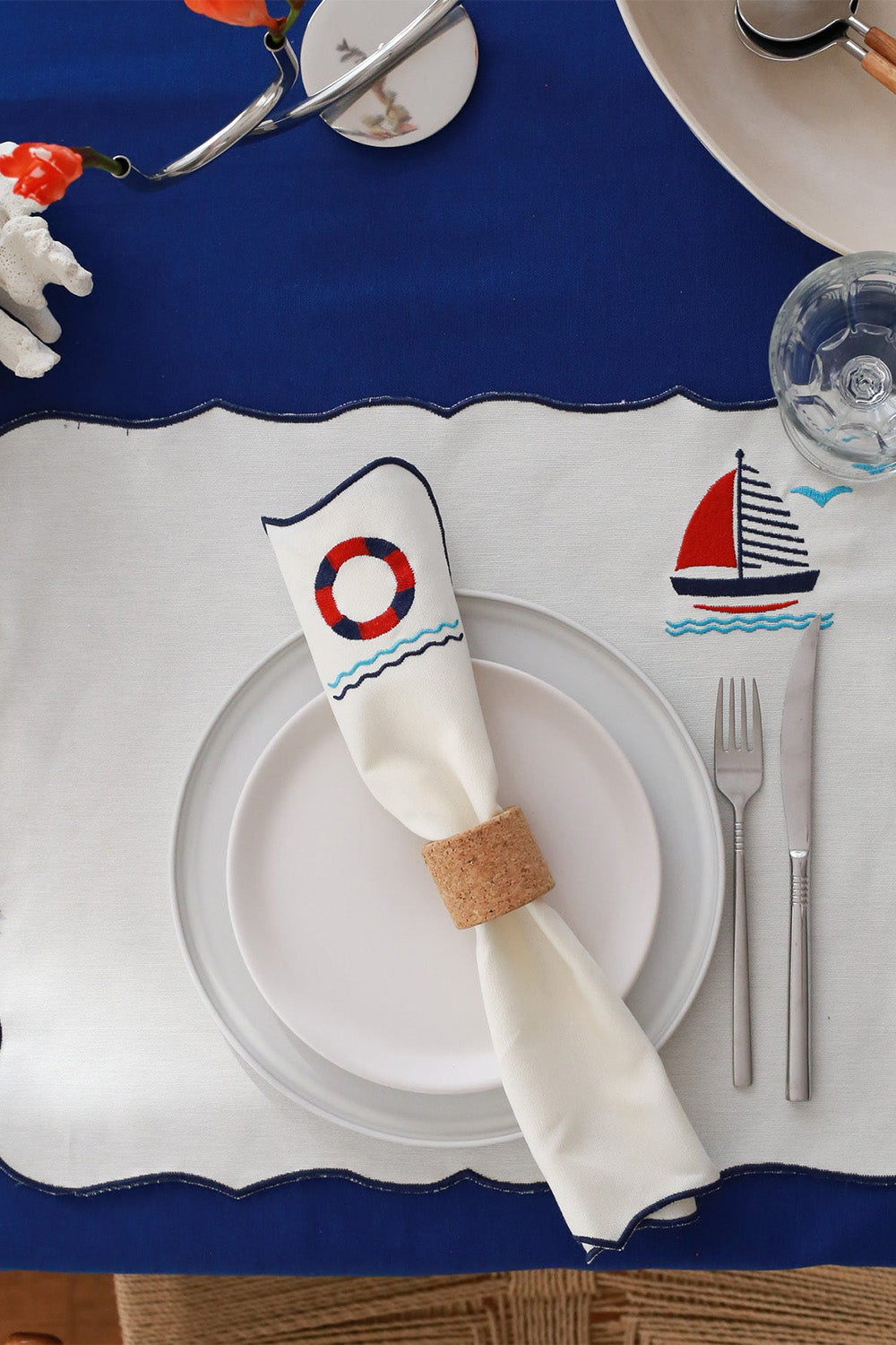 Km Home Collection-2'li Set Navigare Pamuk Peçete-Peçete-3-milagron.live