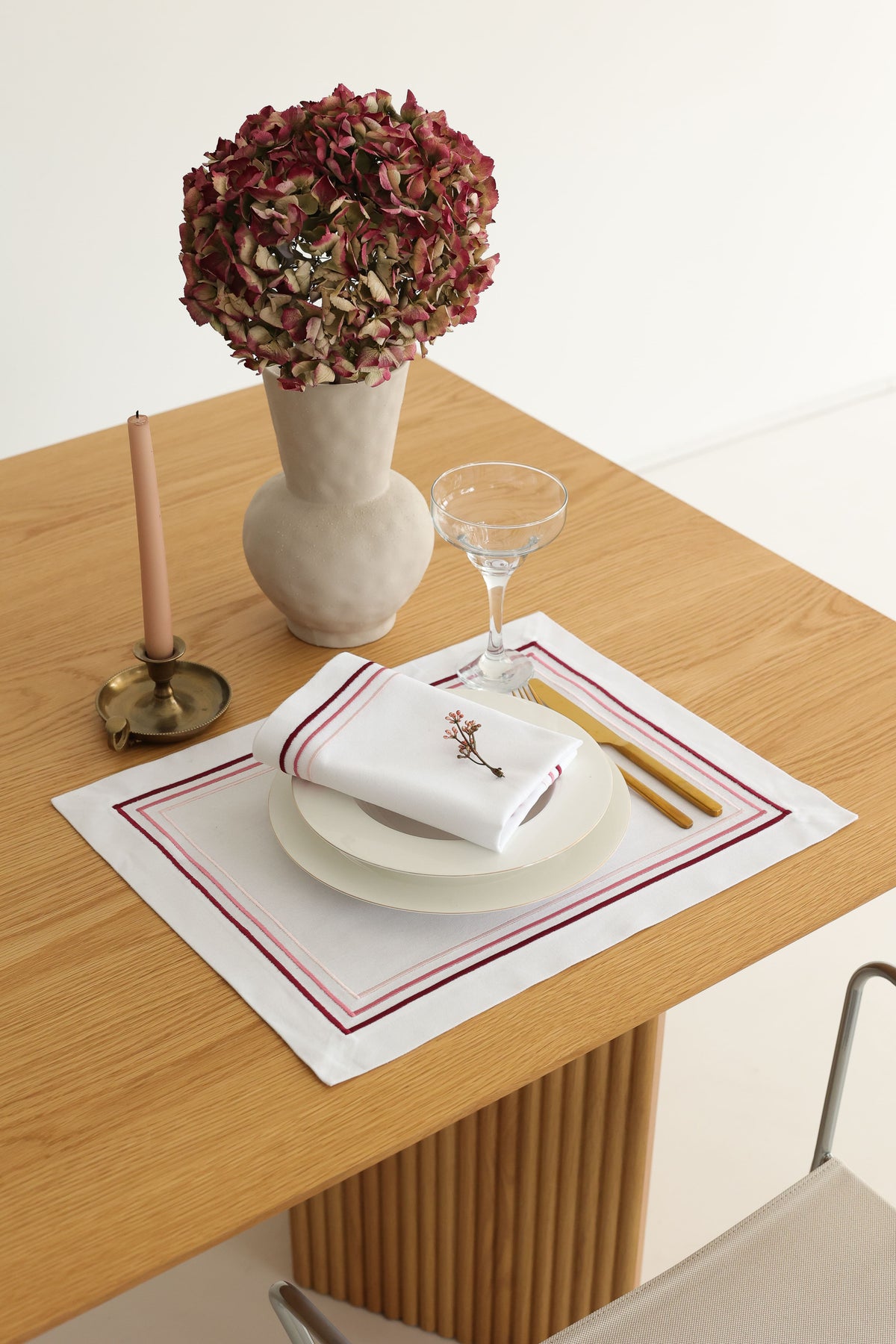 Km Home Collection-2'li Set Rosé Peçete-Sunum Aksesuarları-5-milagron.live