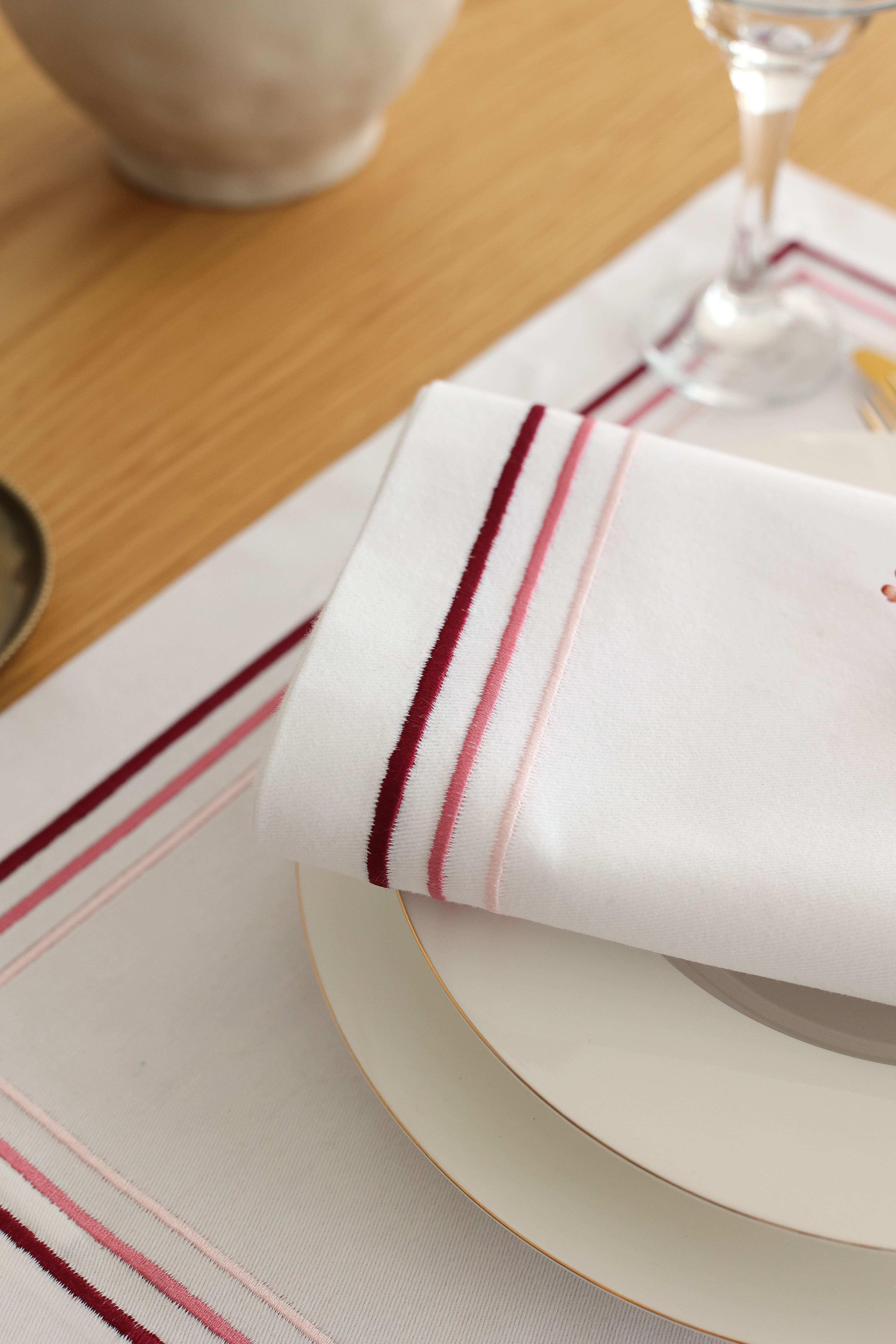 Km Home Collection-2'li Set Rosé Peçete-Sunum Aksesuarları-6-milagron.live