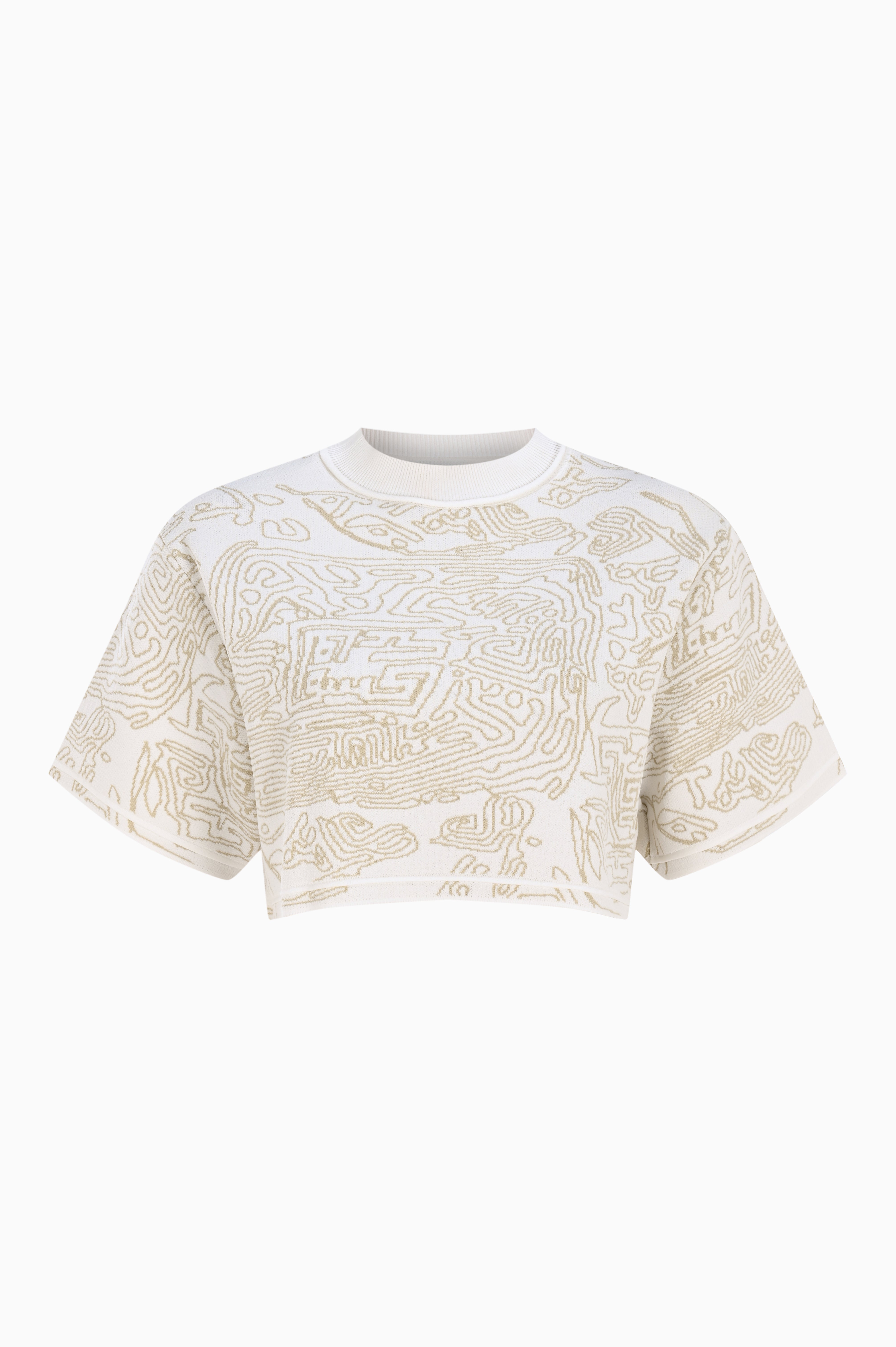 Kntlgy-Fingerprint Jakarlı Crop Top-Top-2-milagron.live