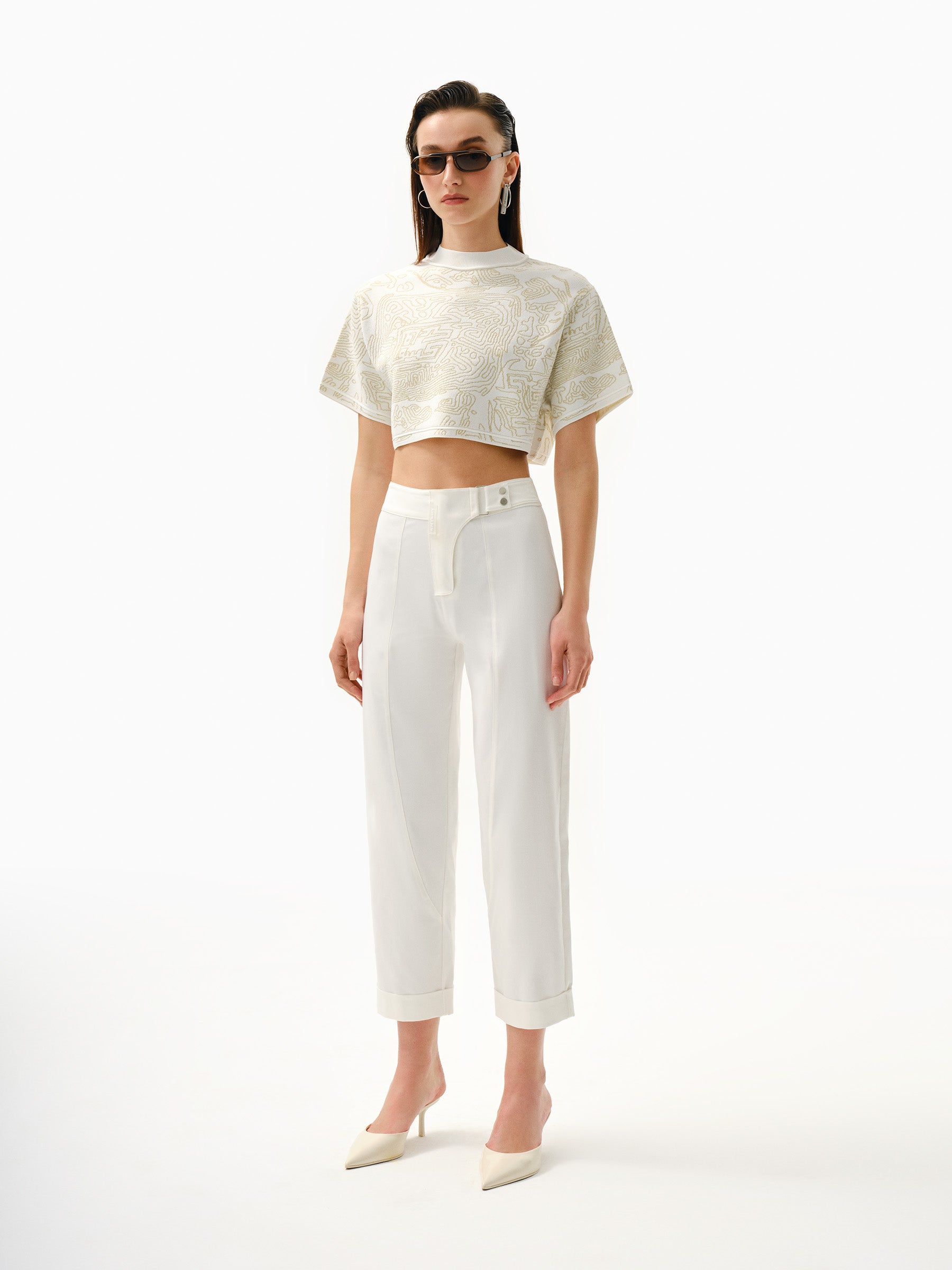 Kntlgy-Fingerprint Jakarlı Crop Top-Top-3-milagron.live