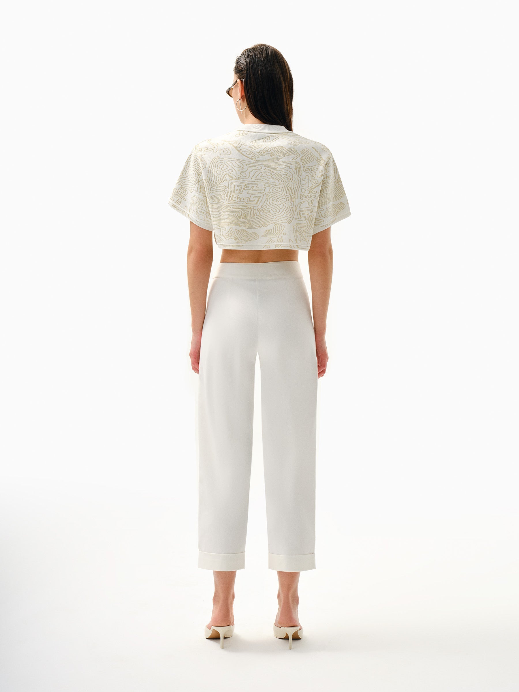 Kntlgy-Fingerprint Jakarlı Crop Top-Top-4-milagron.live