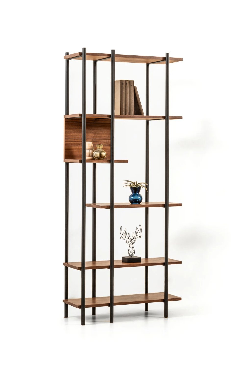 Lagoma-Harmonia Kitaplık Ahşap Raf Metal Çerçeve - 75 Cm-Kitaplık-2-milagron.live