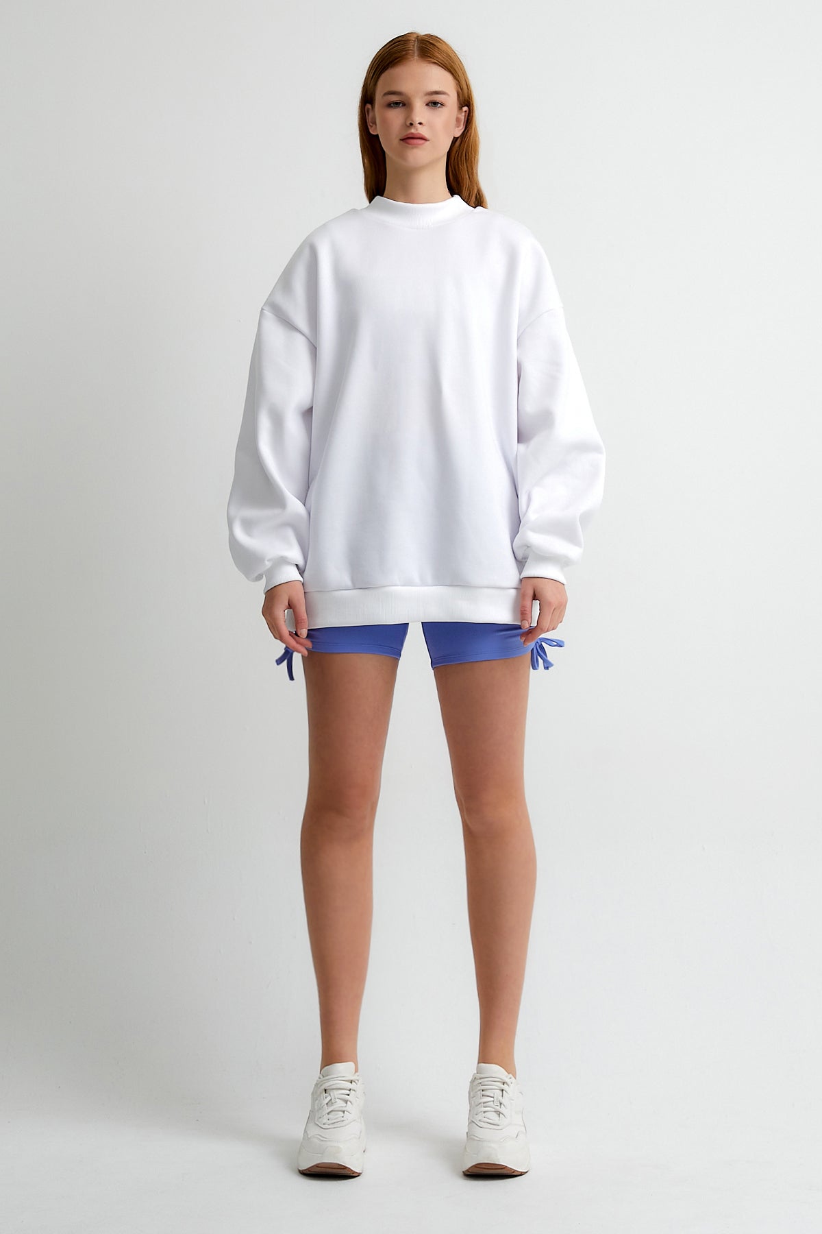Beyaz Do What You Love Nakışlı Oversize Sweatshirt