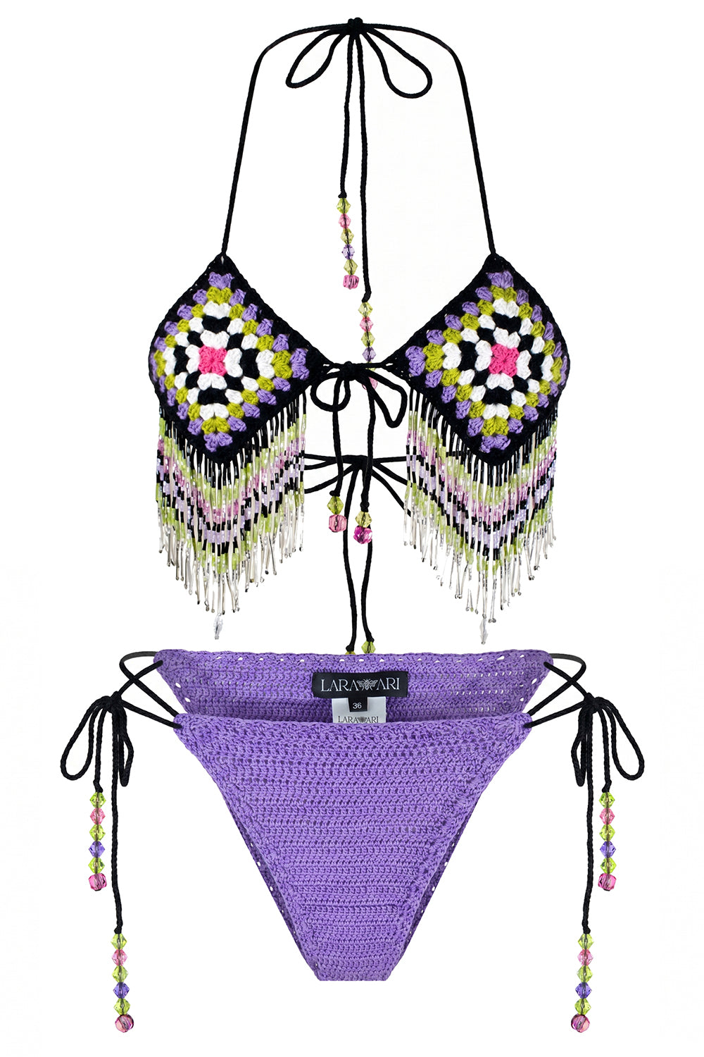 Midnight Bazaar El Örgüsü Boncuk İşlemeli Bikini Üstü - 1