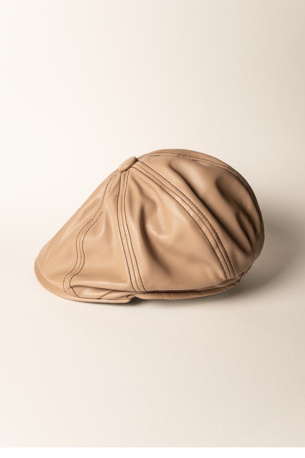 Les Merimes-Cream Flat Cap-Şapka-3-milagron.live