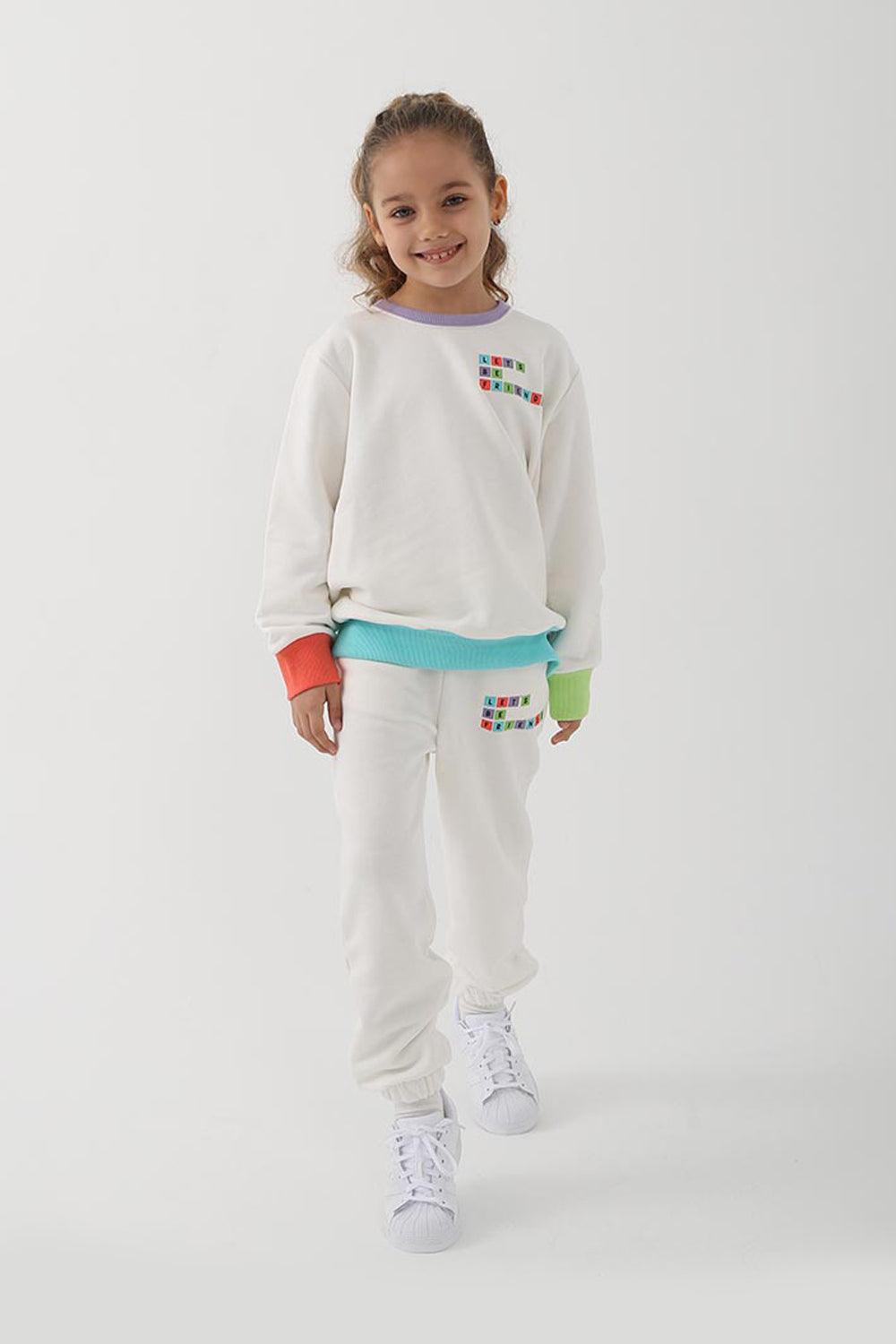 Let's Be Friends-Jogger Pantolon - Ekru-Eşofman-5-milagron.live
