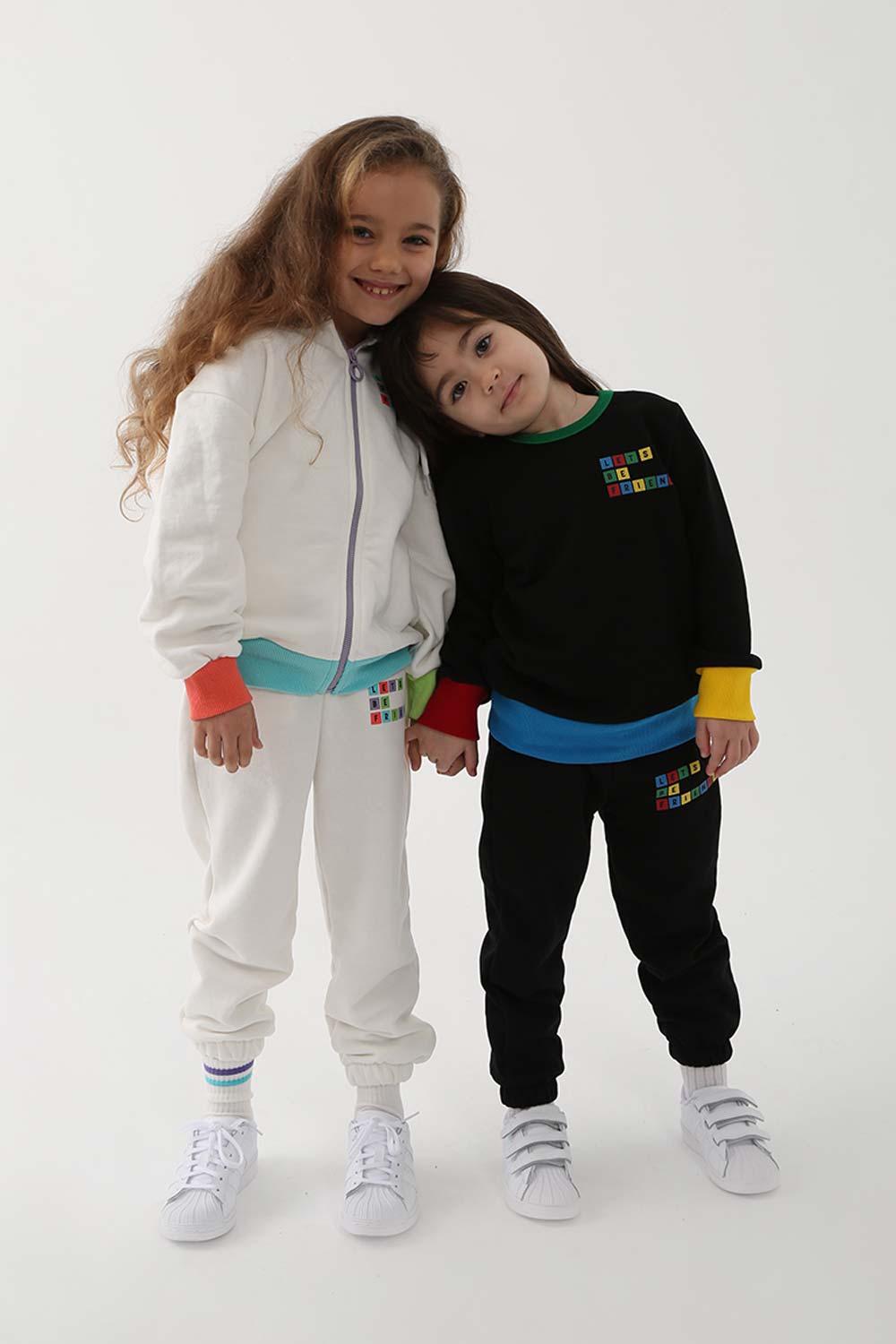 Let's Be Friends-Sweatshirt - Siyah-Sweatshirts & Hoodies-2-milagron.live