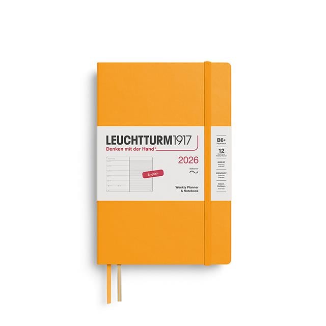Leuchtturm 1917-Leuchtturm1917 çanta Boy (B6+) 12 Aylık Ajanda Ve Not Defteri (çizgili) 2026 Yumuşak Kapak, İngilizce, Rising Sun 372687-Özel Defterler-1-milagron.live