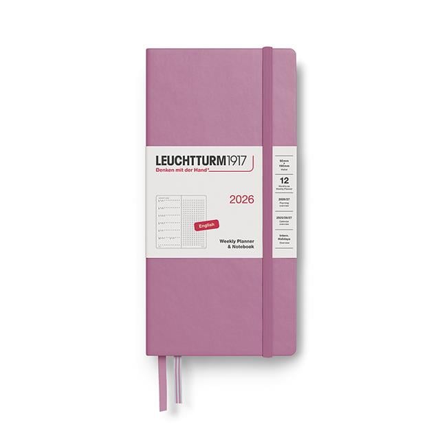 Leuchtturm 1917-Weekly Planner & Ajanda Defter Noktalı Wallet (B6+ X A6) 2026, Dusty Rose, English 372879-Noktalı-1-milagron.live