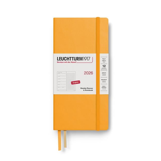 Leuchtturm 1917-Weekly Planner & Ajanda Defter Noktalı Wallet (B6+ X A6) 2026, Rising Sun, English 372880-Noktalı-1-milagron.live